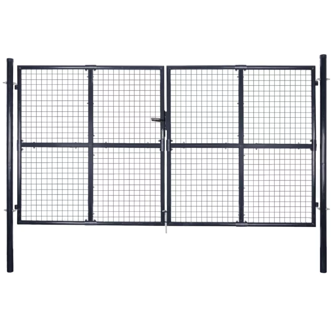 Mesh-gartentor Verzinkter Stahl 289 X 175 Cm Grau günstig online kaufen