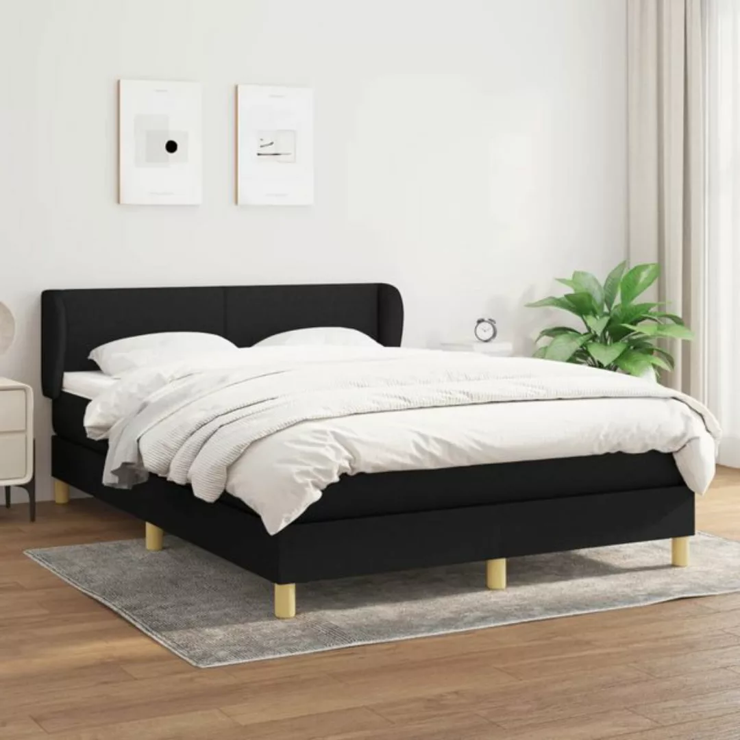 vidaXL Bettgestell Boxspringbett mit Matratze Hellgrau 140x190 cm Stoff Bet günstig online kaufen