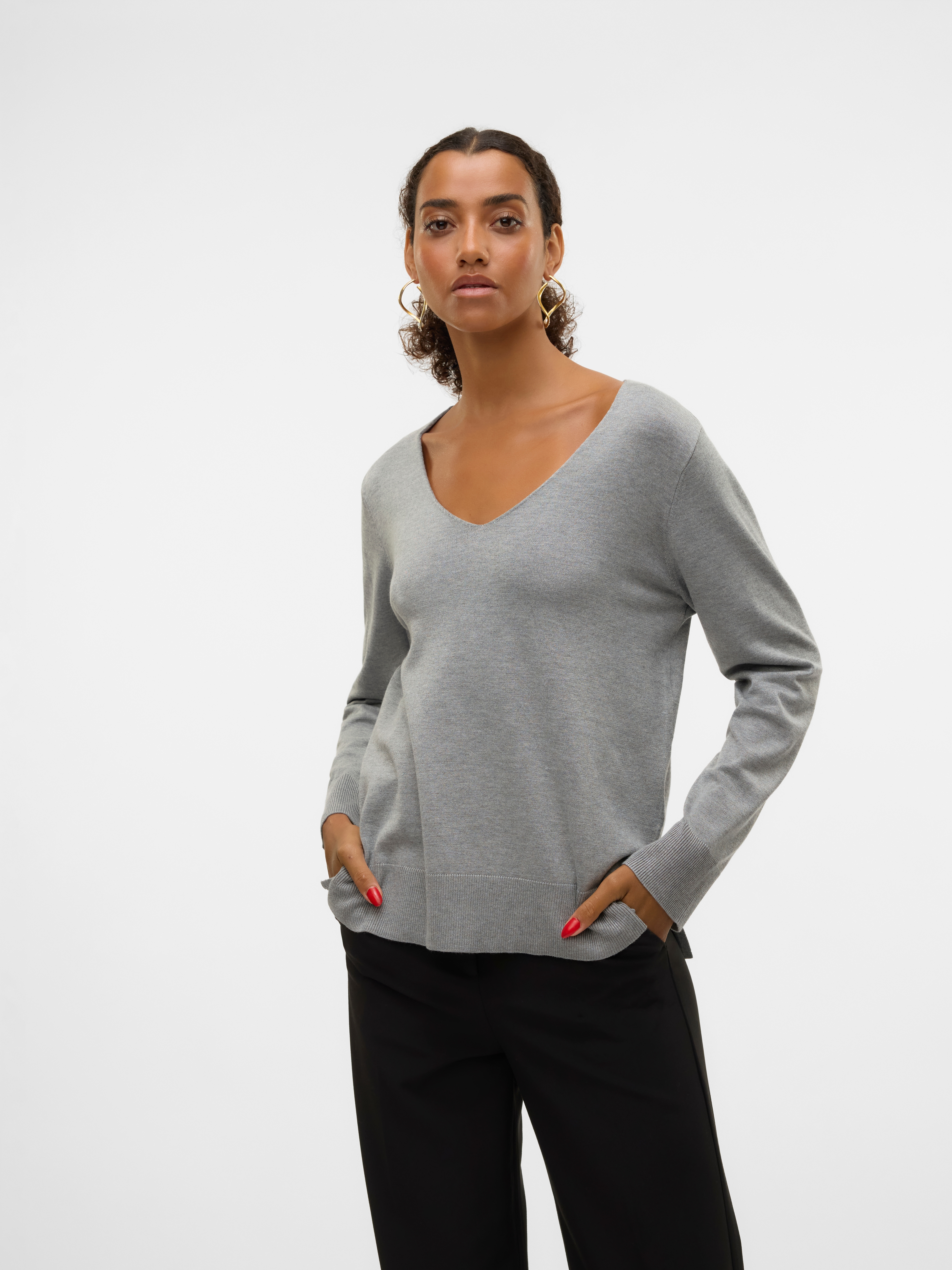 Vero Moda Strickpullover "VMSILJE LS V-NECK PULLOVER GA NOOS" günstig online kaufen