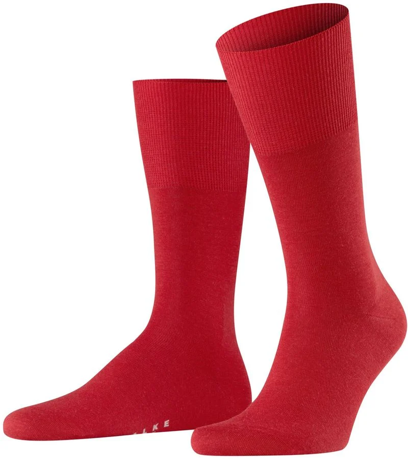 FALKE Airport Herren Socken, 45-46, Rot, Uni, Schurwolle, 14435-812006 günstig online kaufen