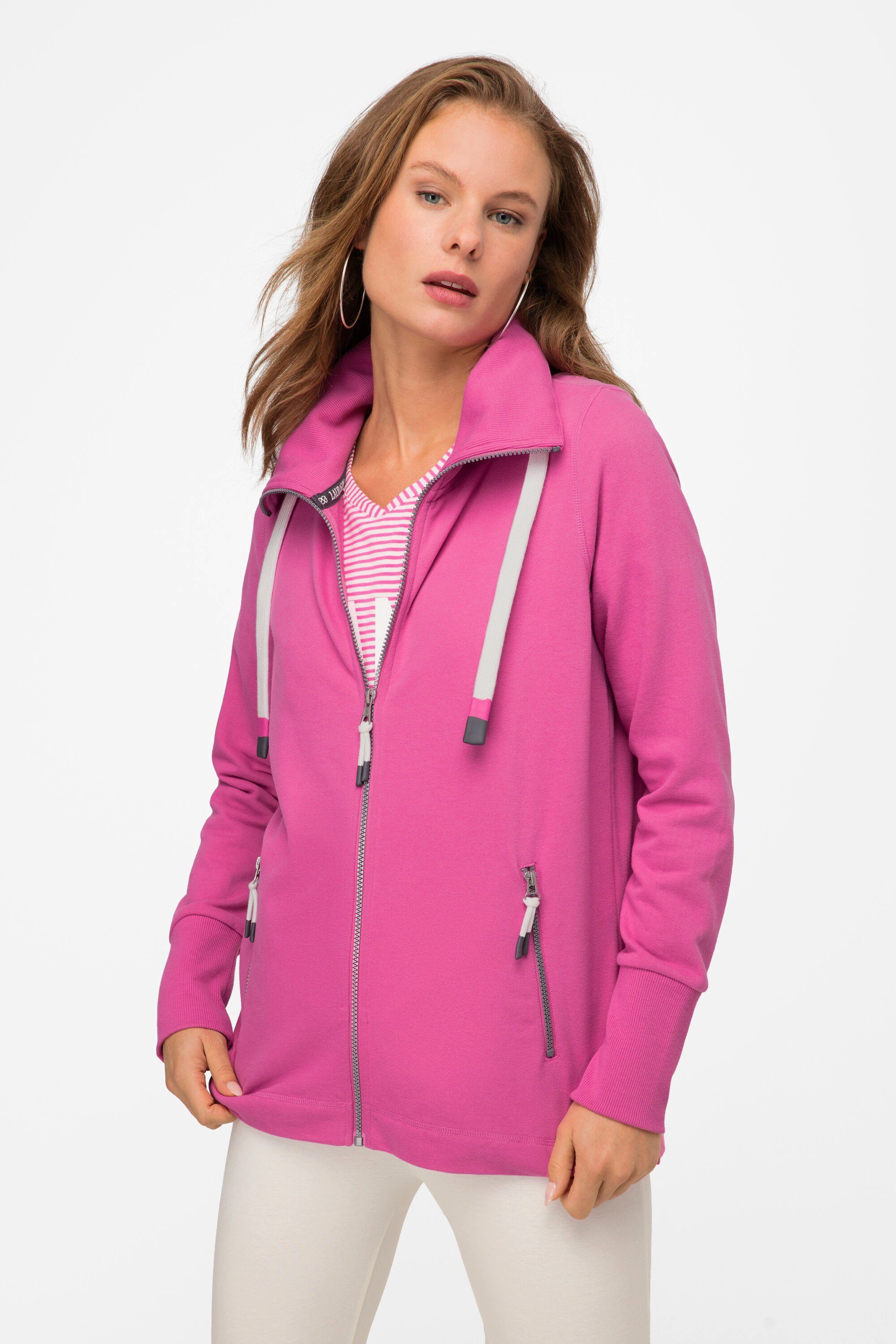 Laurasøn Sweatjacke Sweatjacke Stehkragen Zipper Langarm günstig online kaufen