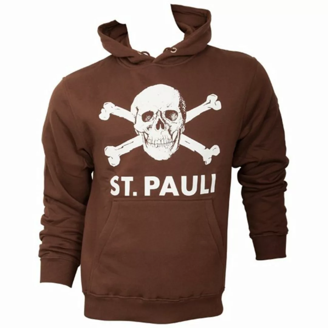 FC St. Pauli Kapuzenpullover Hoodie Totenkopf Groß (Braun) günstig online kaufen