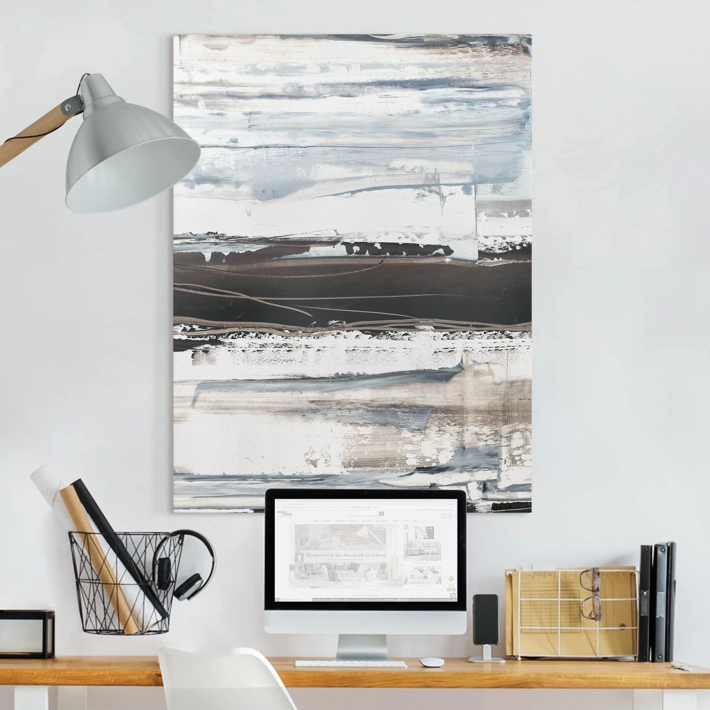 Leinwandbild Abstrakt - Hochformat Eisiger Horizont II günstig online kaufen