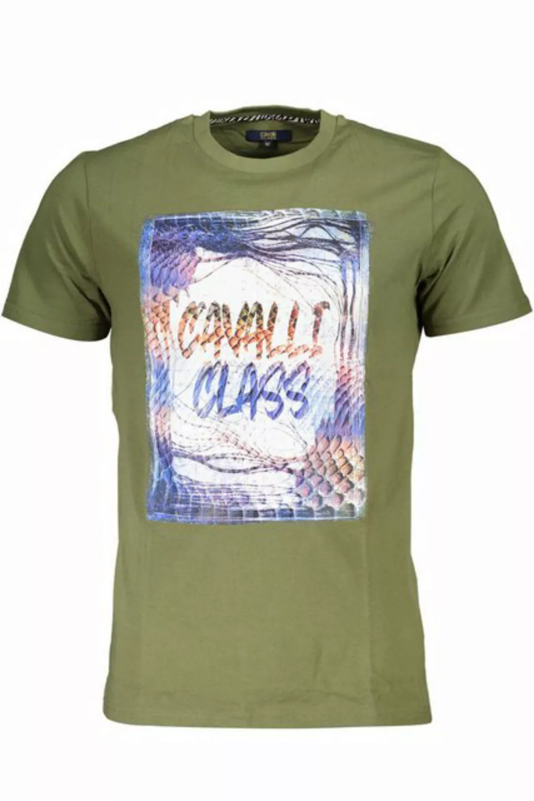 Cavalli Class T-Shirt Herren T-Shirt Grün mit Rundhalsausschnitt und günstig online kaufen