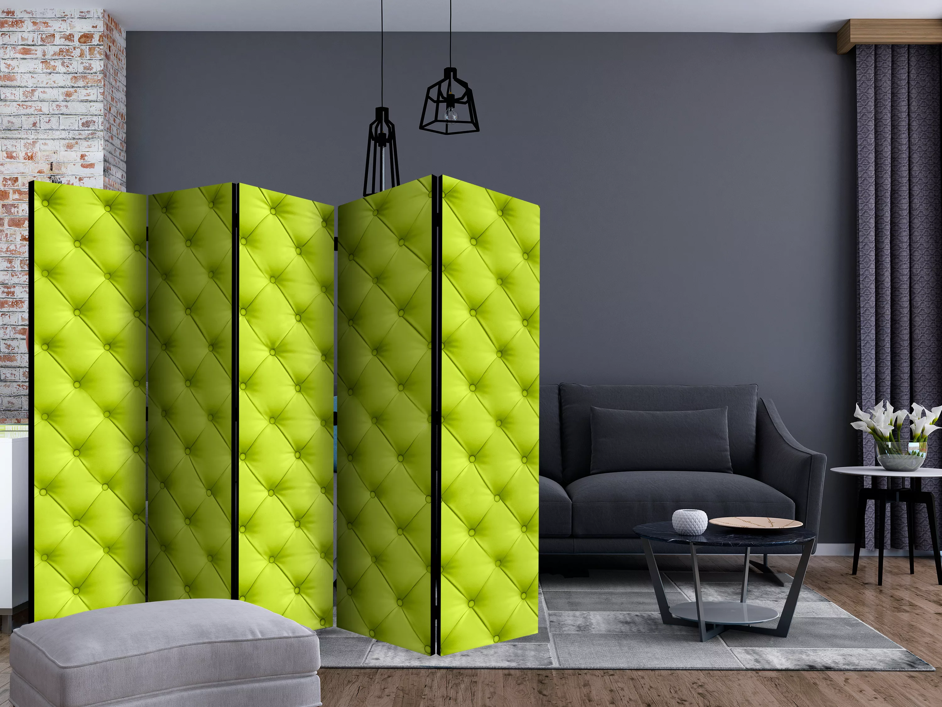 5-teiliges Paravent - Lime Detente Ii [room Dividers] günstig online kaufen