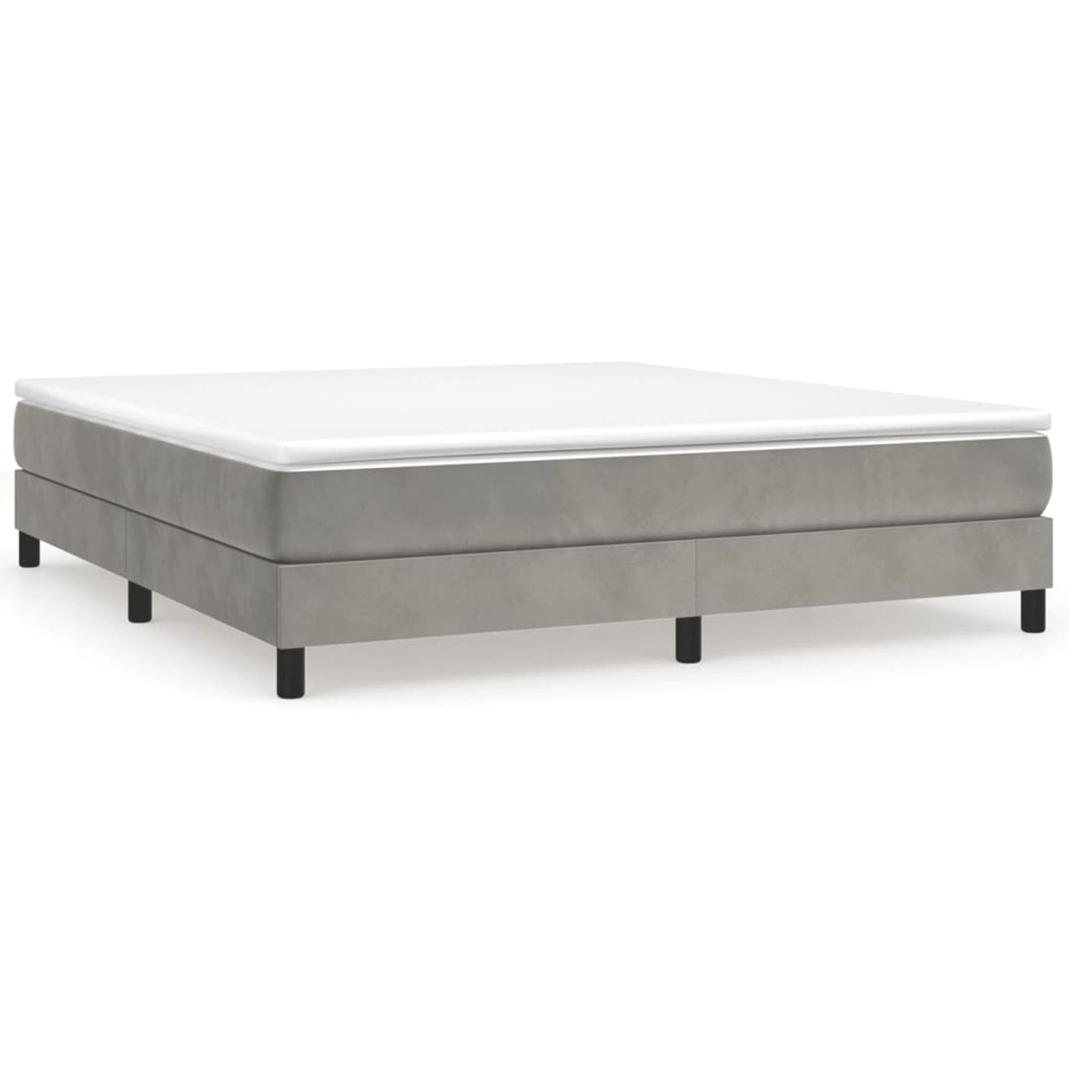 vidaXL Boxspringbett mit Matratze Hellgrau 160x200 cm Samt1397725 günstig online kaufen