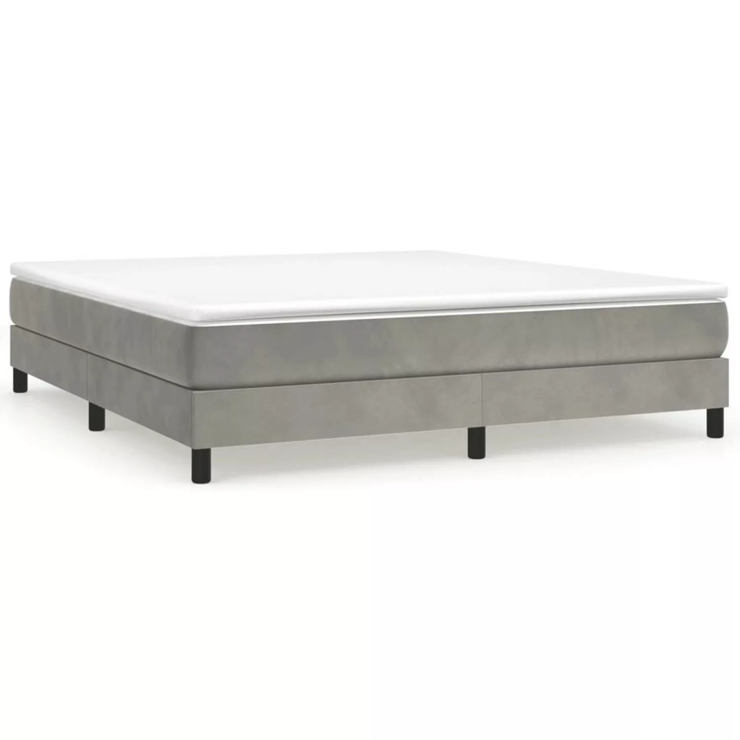 vidaXL Boxspringbett mit Matratze Hellgrau 160x200 cm Samt1397725 günstig online kaufen