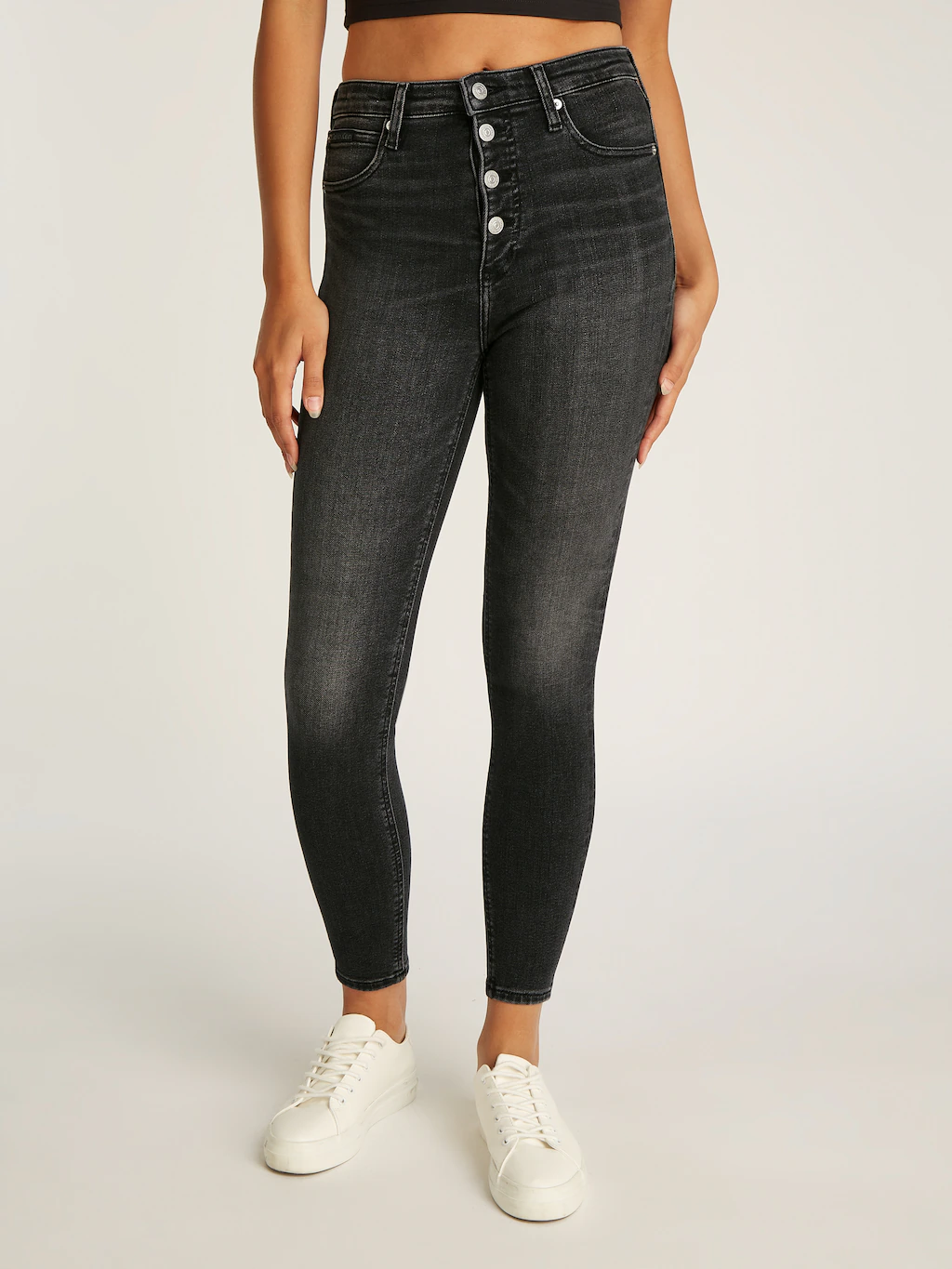 Calvin Klein Jeans Skinny-fit-Jeans "HIGH RISE SUPER SKINNY ANKLE", in dunk günstig online kaufen