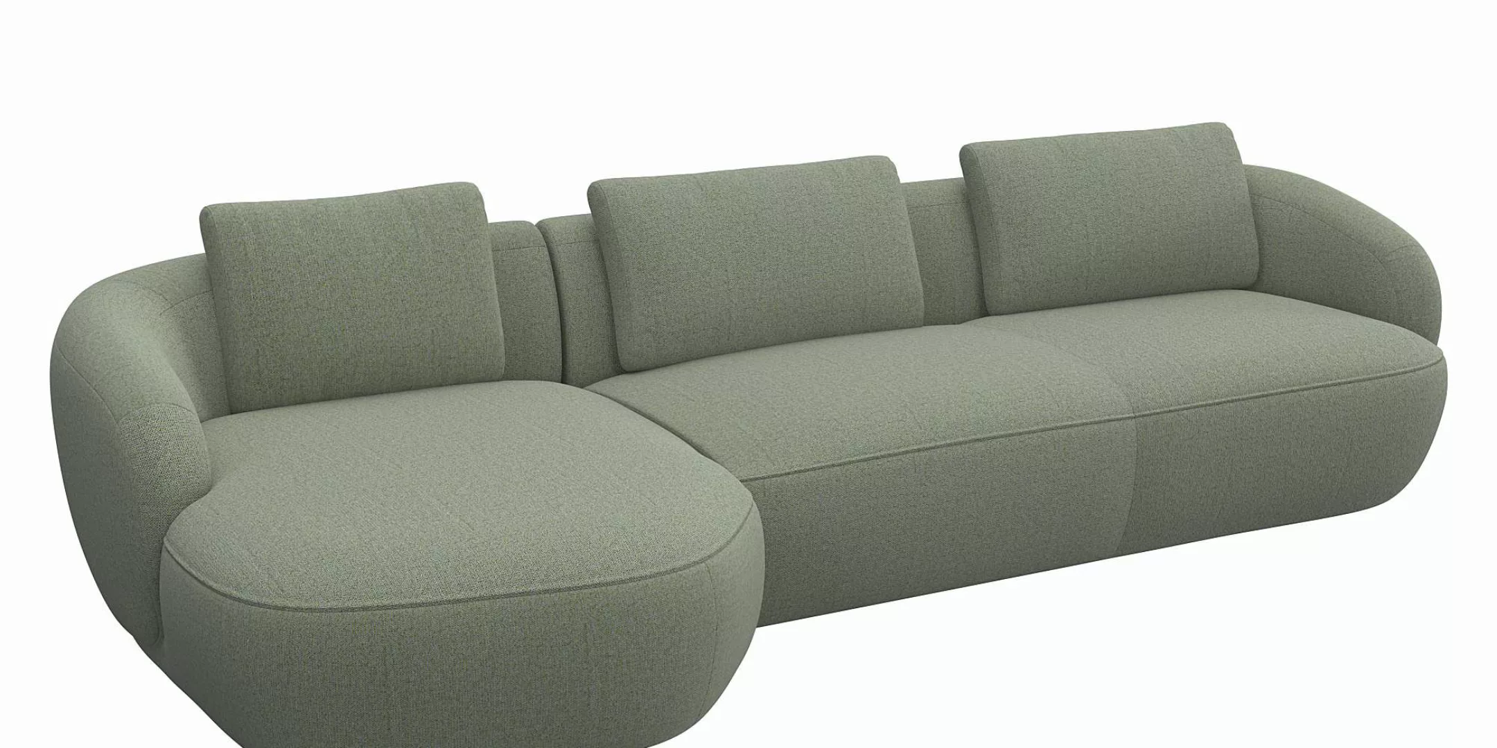 FLEXLUX Wohnlandschaft »Torino, rund, L-Form, Sofa-Ecke mit Recamiere, Long günstig online kaufen