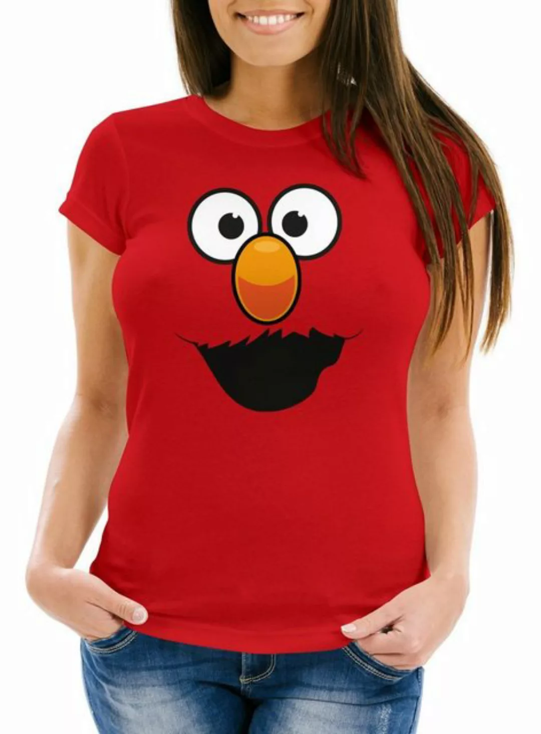 MoonWorks Print-Shirt Damen T-Shirt Fasching Karneval Keksmonster Krümel-Un günstig online kaufen