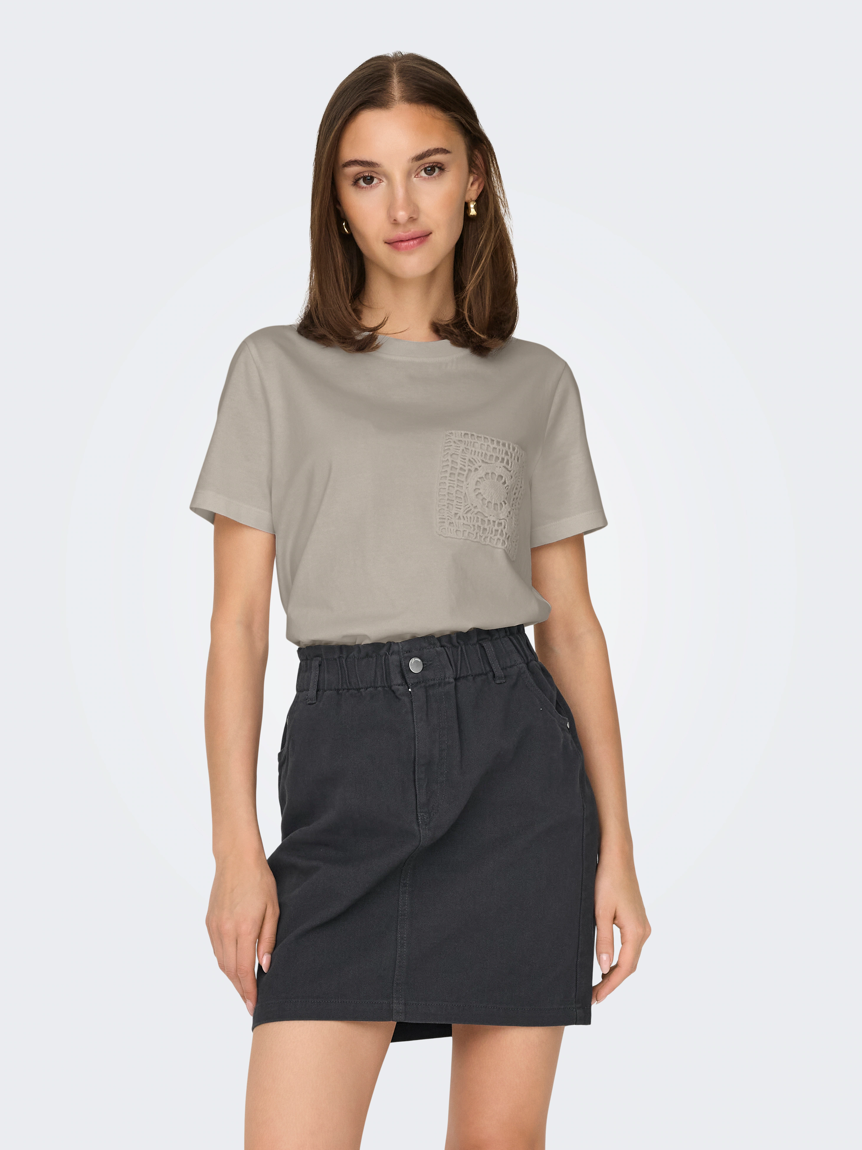 JDY Kurzarmshirt "JDYSELMA S/S CROCHET POCKET TOP JRS NOOS" günstig online kaufen
