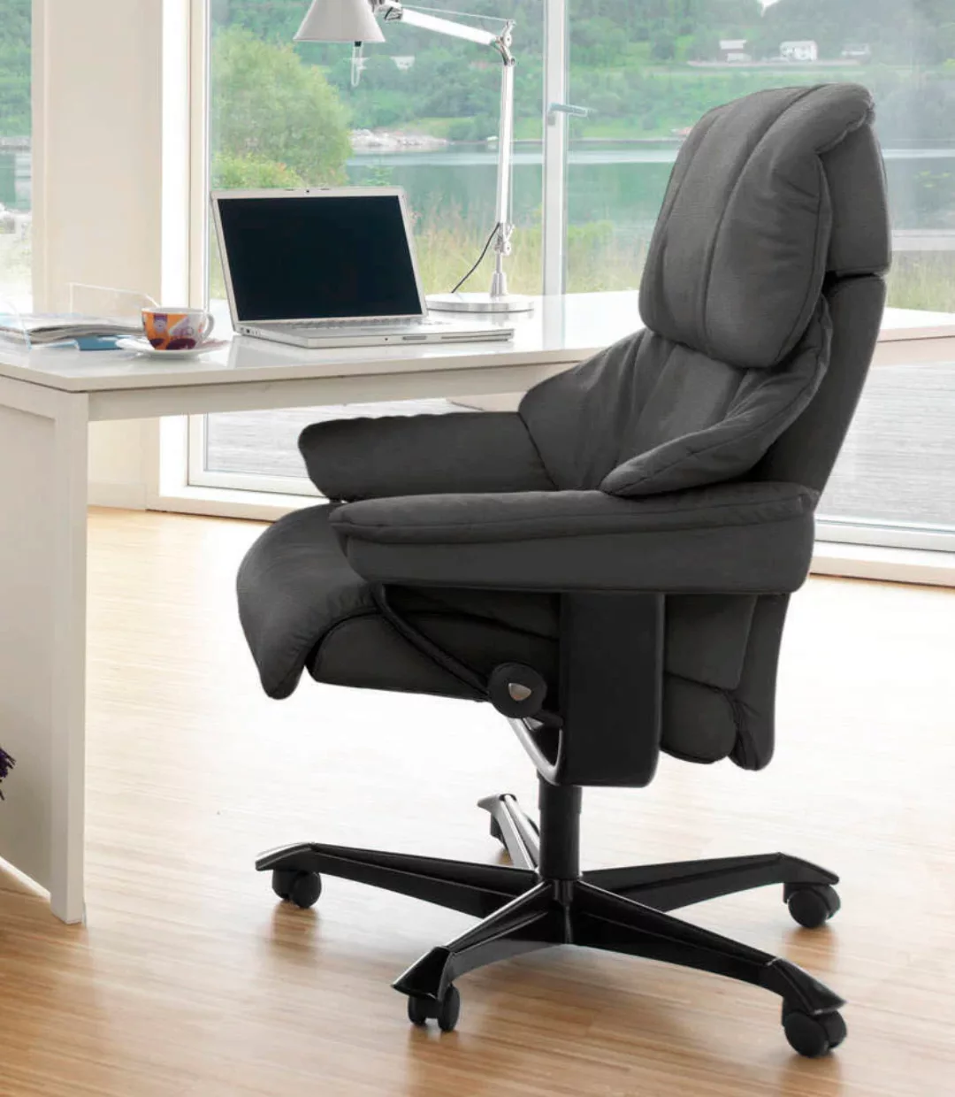 Stressless Relaxsessel "Reno", mit Home Office Base, Größe M, Gestell Schwa günstig online kaufen