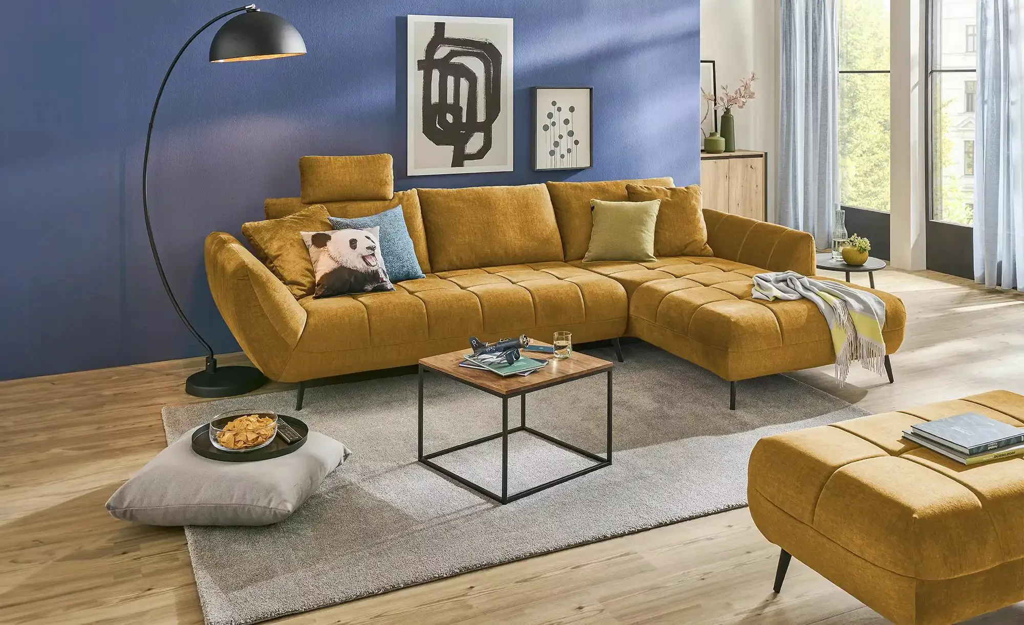 bobb Hocker  Carly ¦ gelb ¦ Maße (cm): B: 118 H: 47 T: 73.0 Polstermöbel > günstig online kaufen