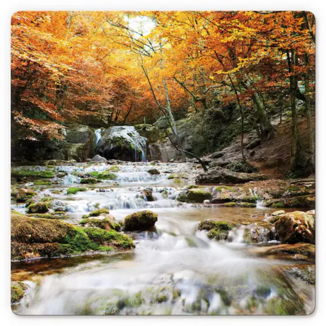 Wall-Art Glasbild »Autumn Waterfall«, Glasposter modern günstig online kaufen