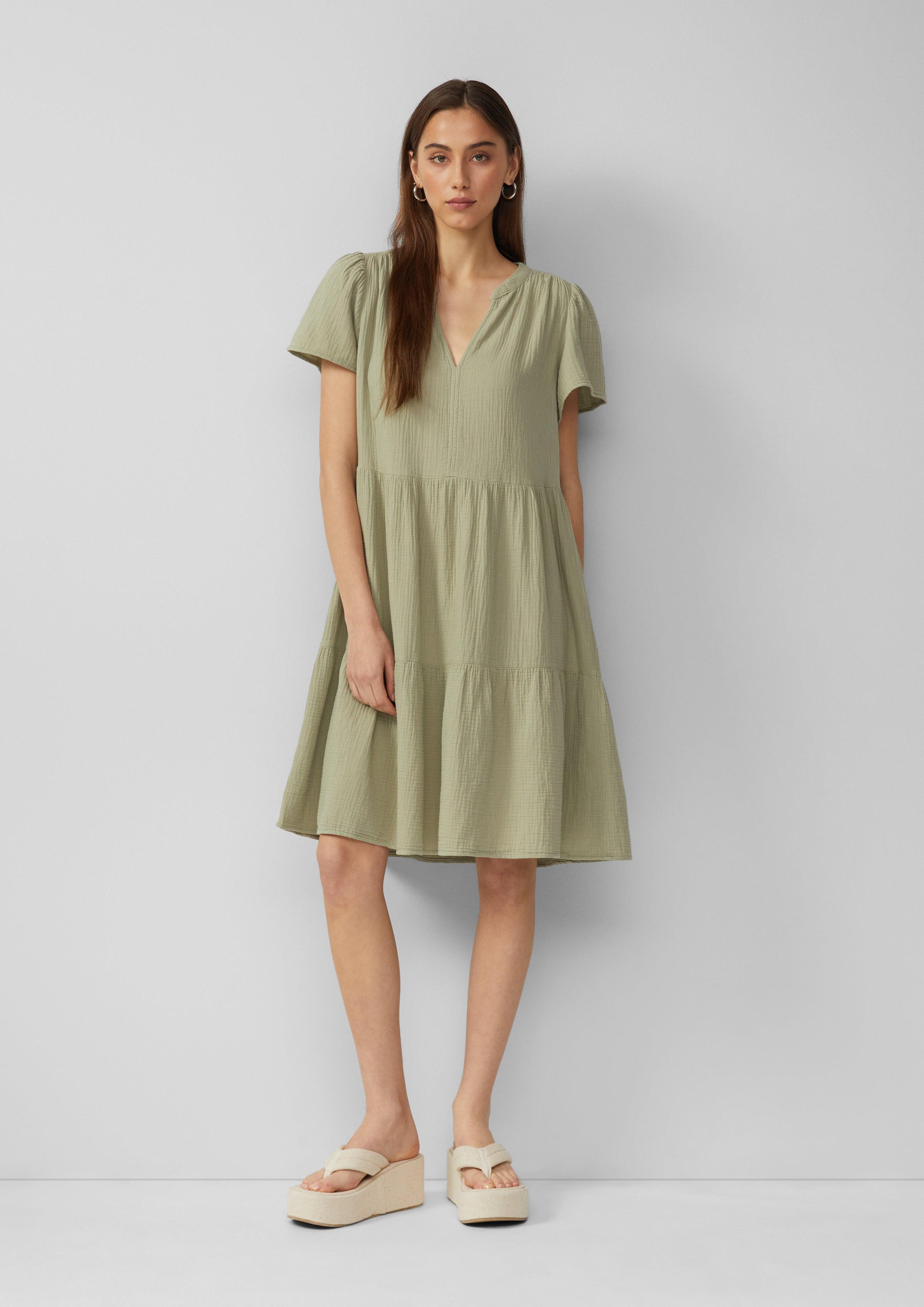 QS Volantkleid Sommerkleid aus reiner Baumwolle, günstig online kaufen
