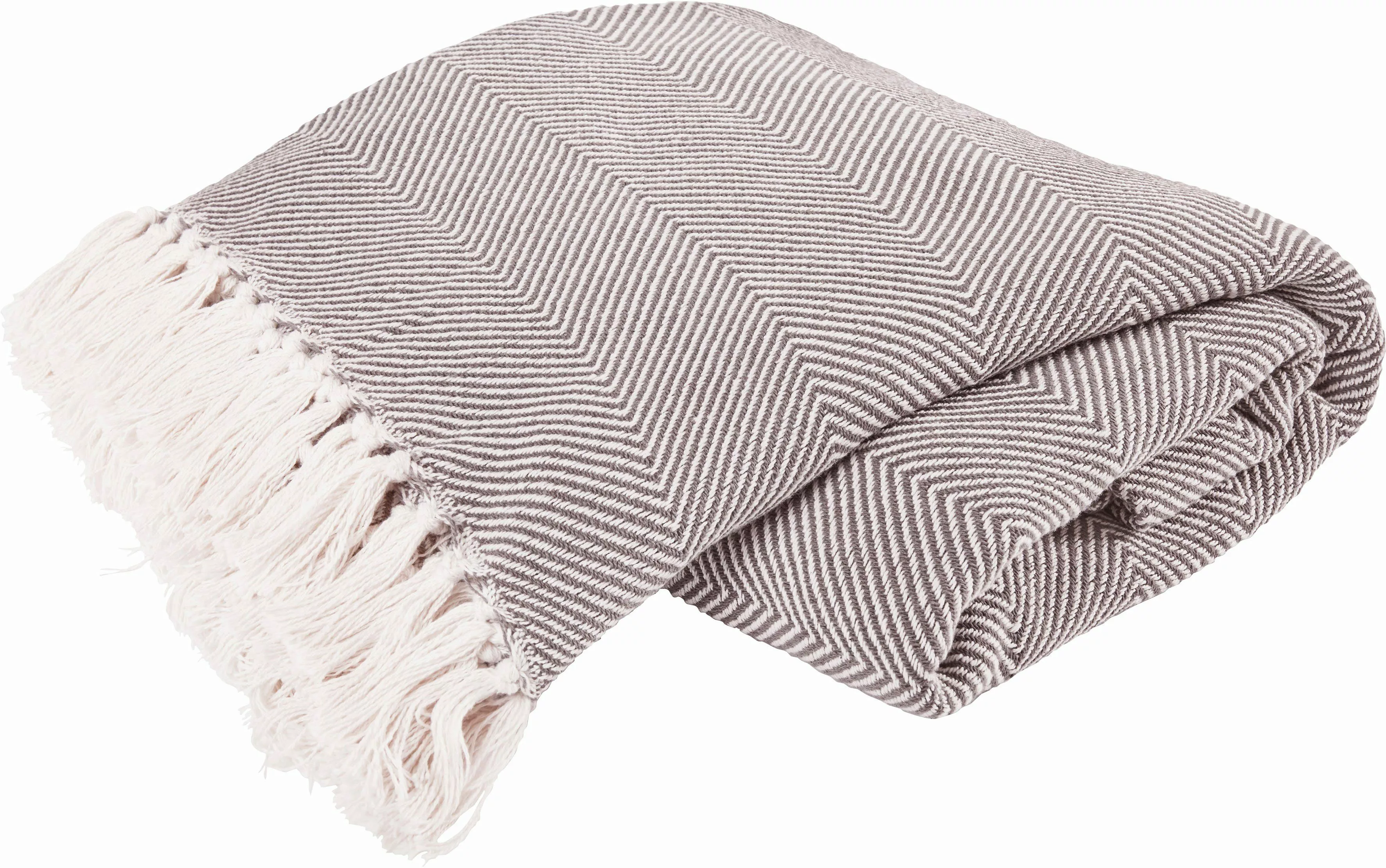 Primera Tagesdecke »Fransen«, mit stylischem Fransenrand und Fischgrat-Must günstig online kaufen