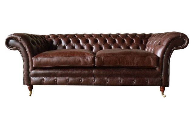 JVmoebel Sofa Braunes Chesterfield Dreisitzer Sofa Luxus Couch Wohnzimmer M günstig online kaufen