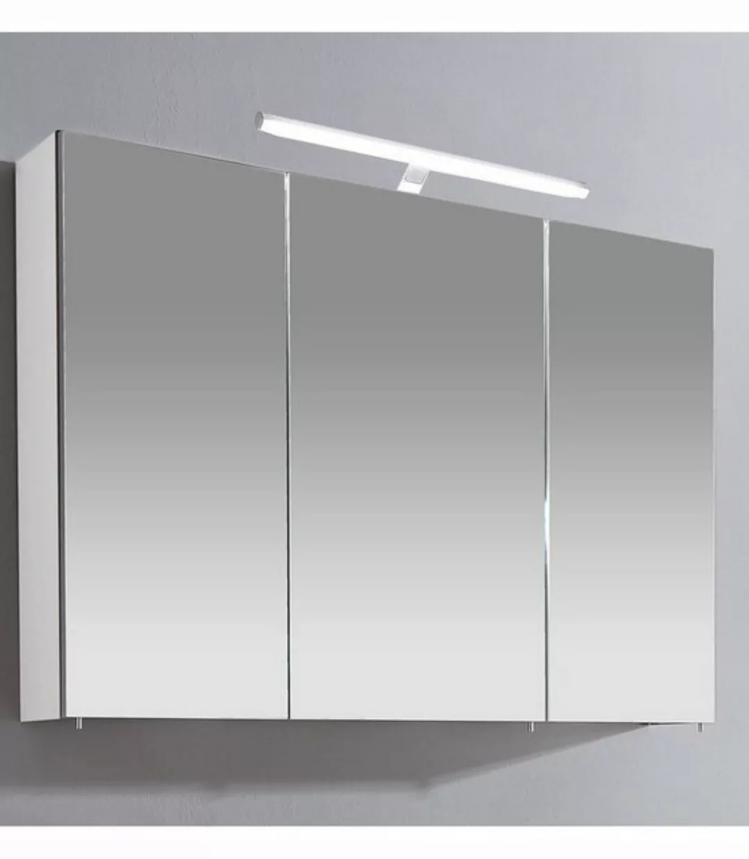 Schildmeyer Spiegelschrank Irene Breite 100 cm, 3-türig, LED-Beleuchtung, S günstig online kaufen