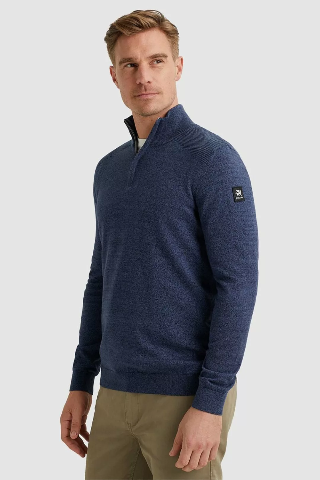 Vanguard Pullover Half Zip Melange Dunkelblau - Größe 3XL günstig online kaufen