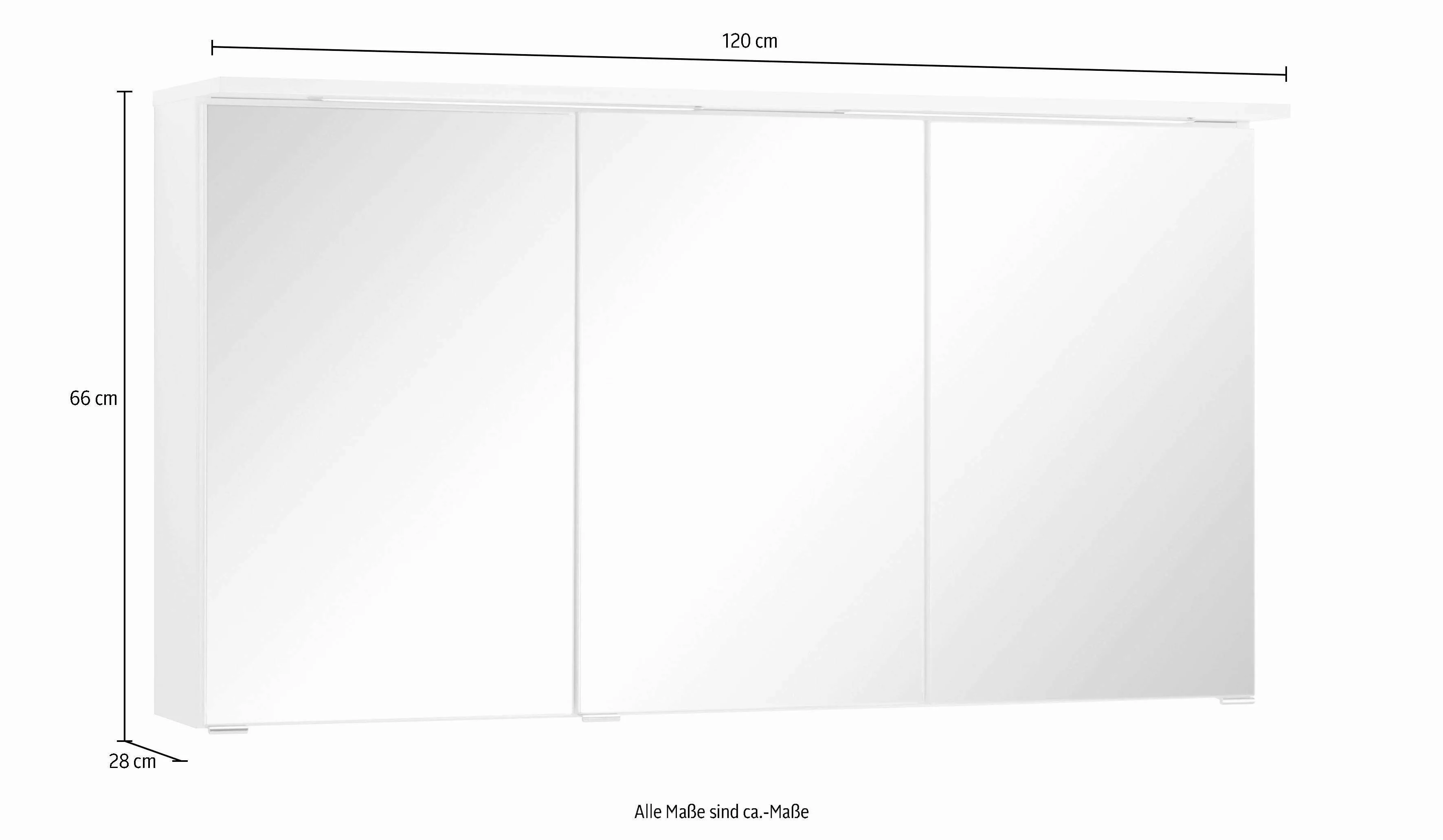 welltime Spiegelschrank "Ravenna", Breite 120 cm, mit LED Beleuchtung günstig online kaufen