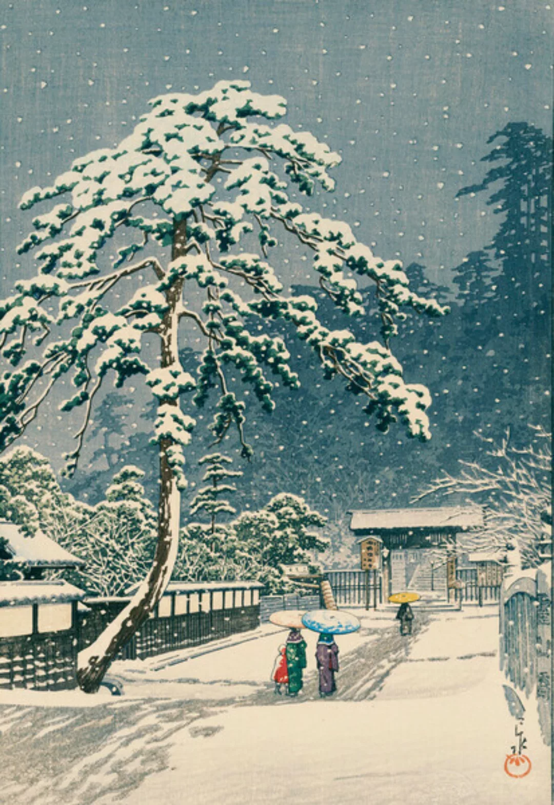 Poster / Leinwandbild - Ikegami Honmonji Temple By Hasui Kawase günstig online kaufen