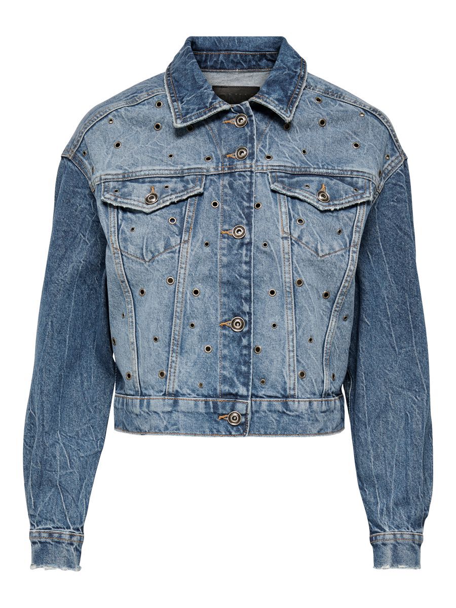 ONLY Detailreiche Jeansjacke Damen Blau günstig online kaufen