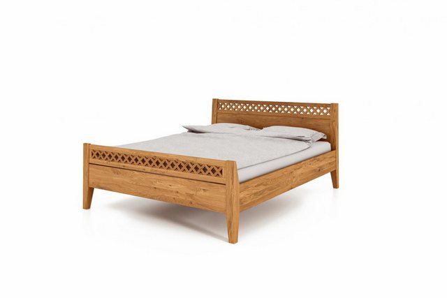 Natur24 Bett Bett Sydo 4 Sonderlänge 180x220 Wildeiche Holzkopfteil hohes F günstig online kaufen