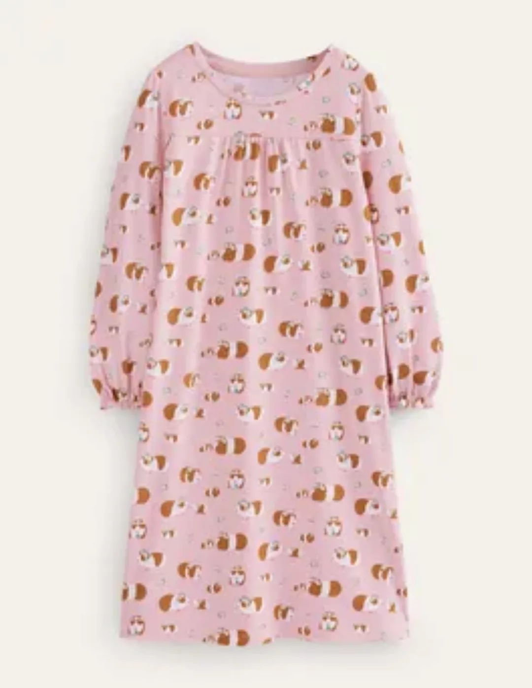 Gemustertes Nachthemd mit langen Ärmeln Weihnachten Boden, Rosa Meerschwein günstig online kaufen