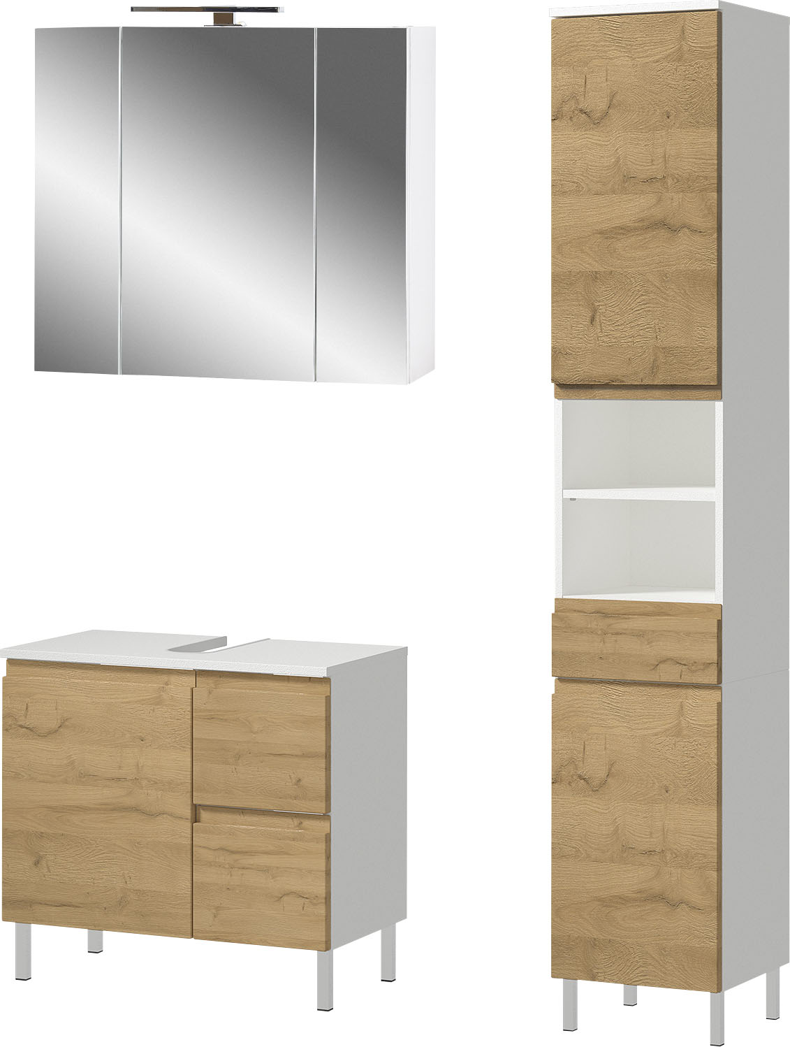 GERMANIA Badmöbel-Set "Torrance", (3 St.), Waschbecken-Unterschrank, Spiege günstig online kaufen
