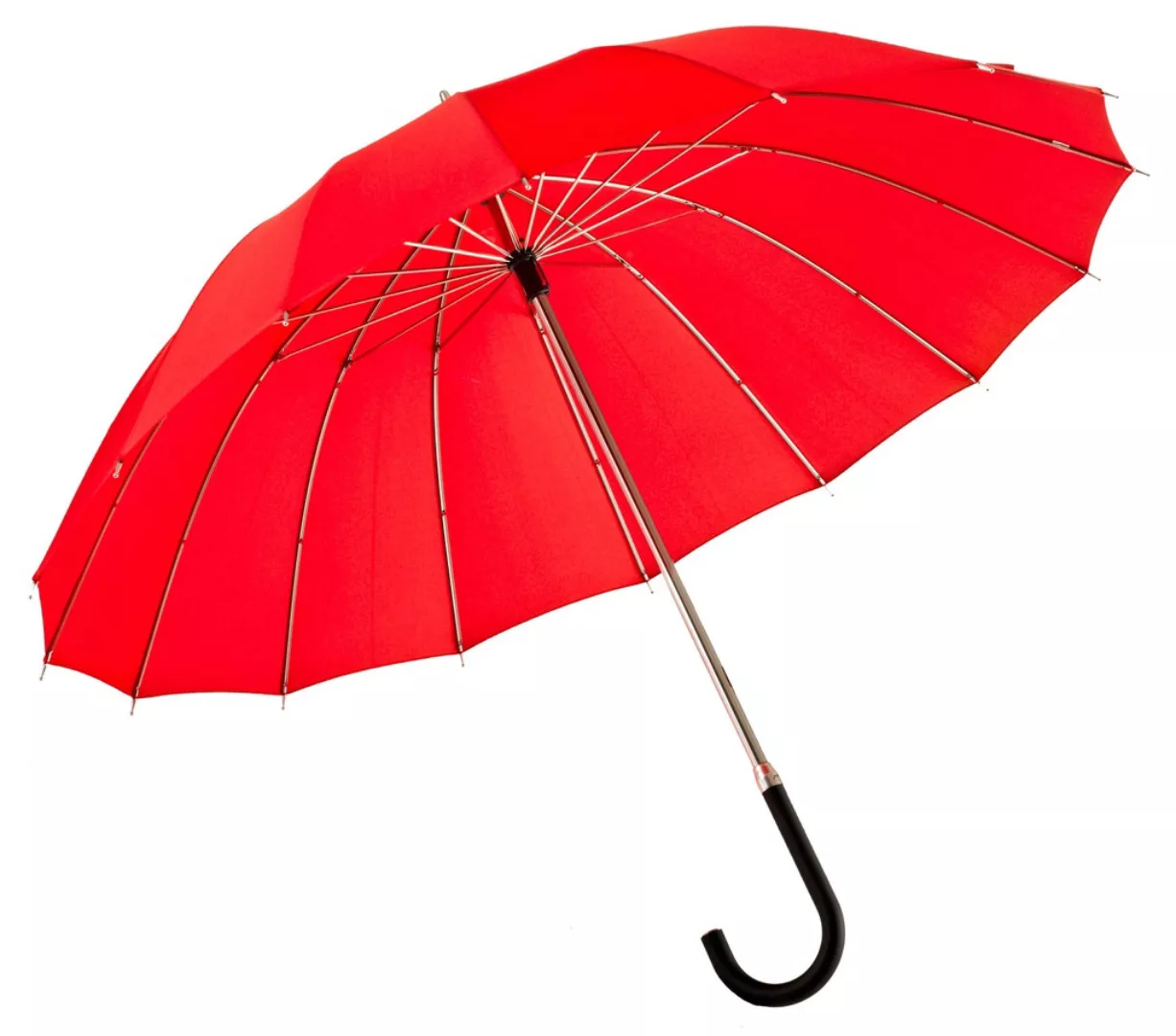 EuroSCHIRM Stockregenschirm "Metropolitan, rot", mit 16 Segmenten und elega günstig online kaufen