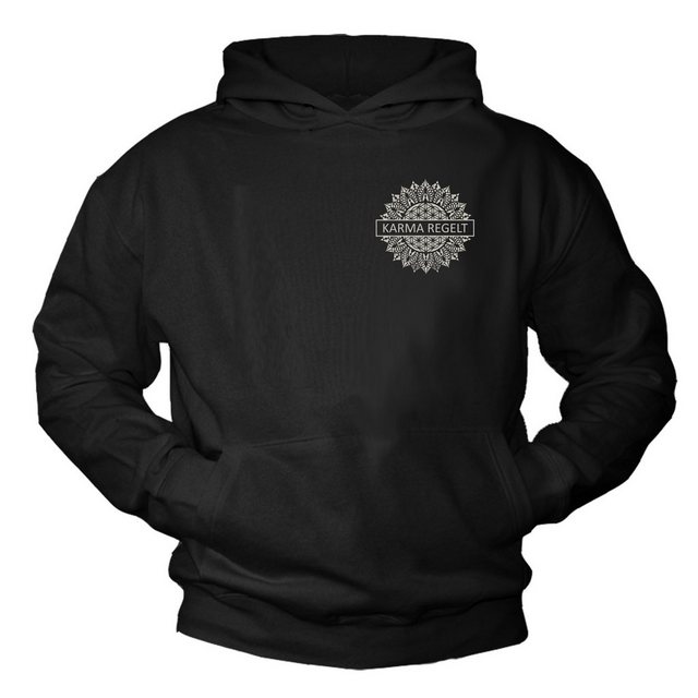 MAKAYA Kapuzenpullover mit Rückenprint Spruch Karma Mandala Hoodie Rückendr günstig online kaufen