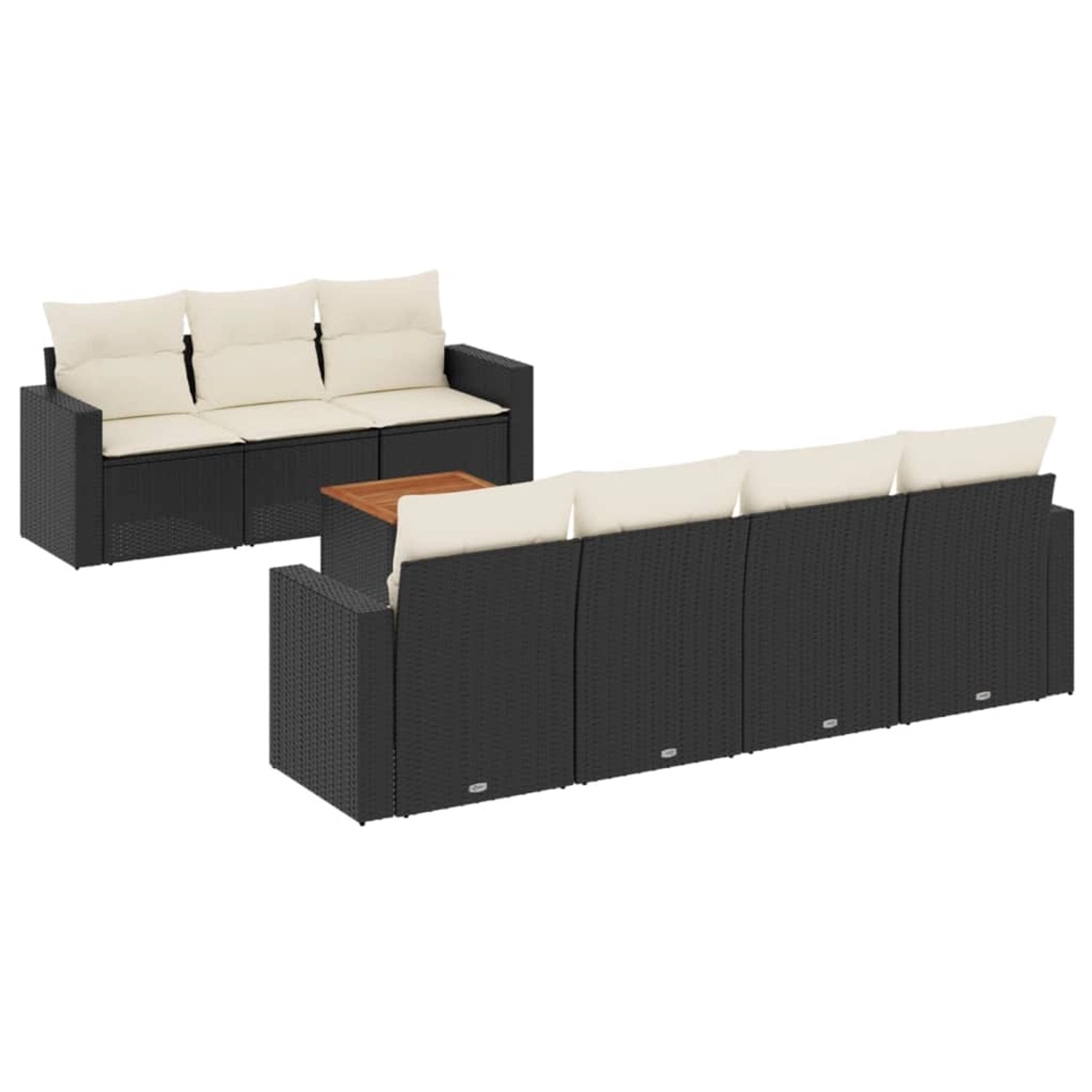 vidaXL 8-tlg Garten-Sofagarnitur mit Kissen Schwarz Poly Rattan Modell 84 günstig online kaufen