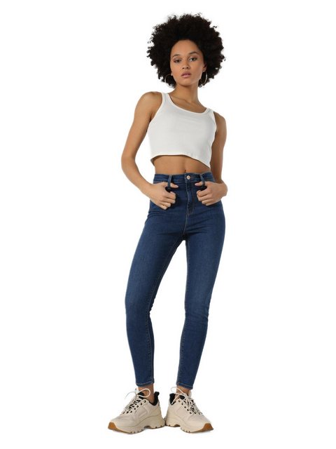 Colins Girlfriend-Jeans 760 Diana Super Slim Fit High Waist Skinny Leg Blue günstig online kaufen