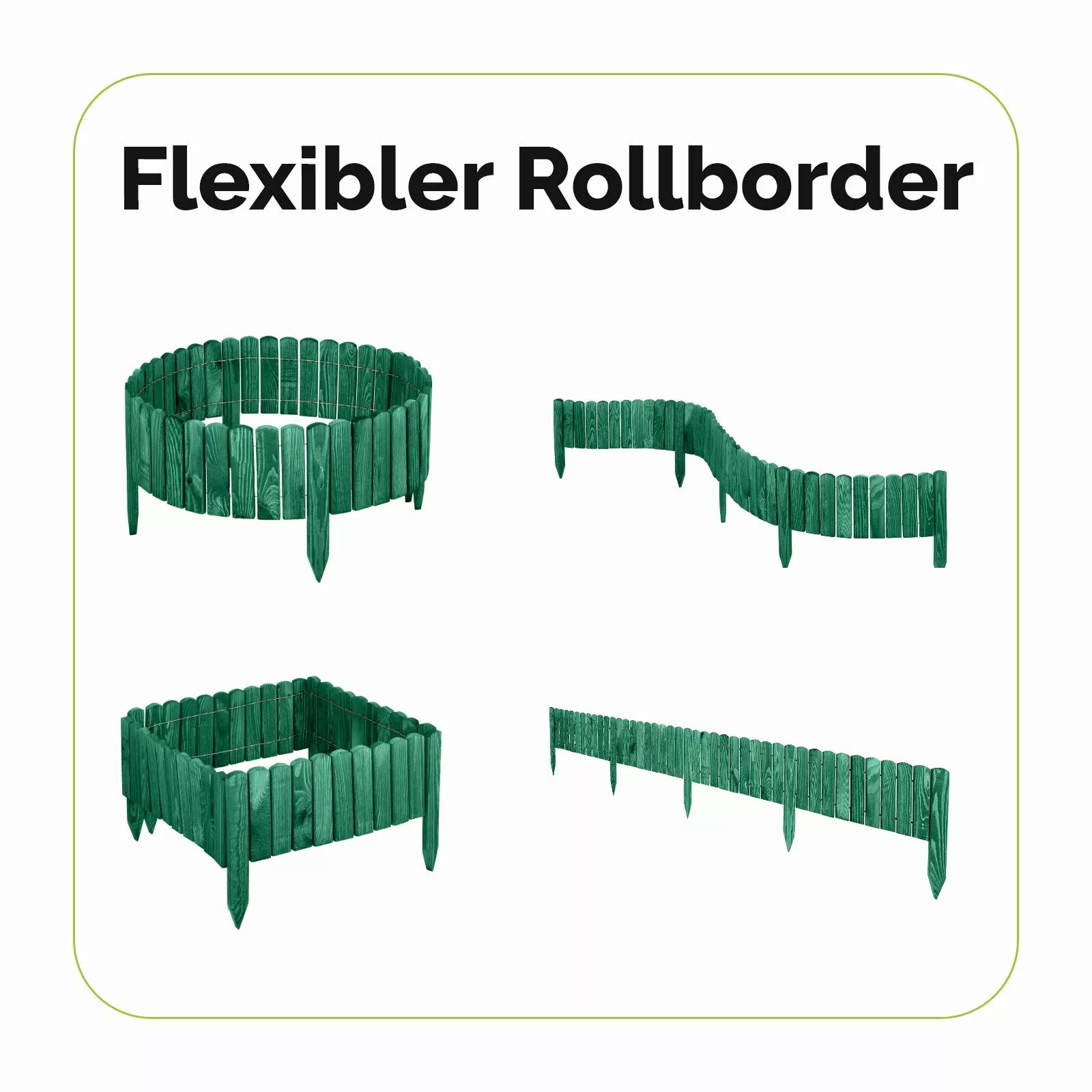 Garronda Rasenkante Beeteinfassung Holz Rollzaun Flexibler günstig online kaufen