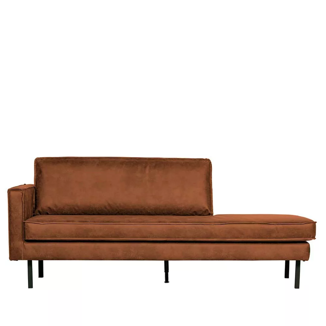 Dreier Sofa in Cognac Braun Recyclingleder Retrostil günstig online kaufen