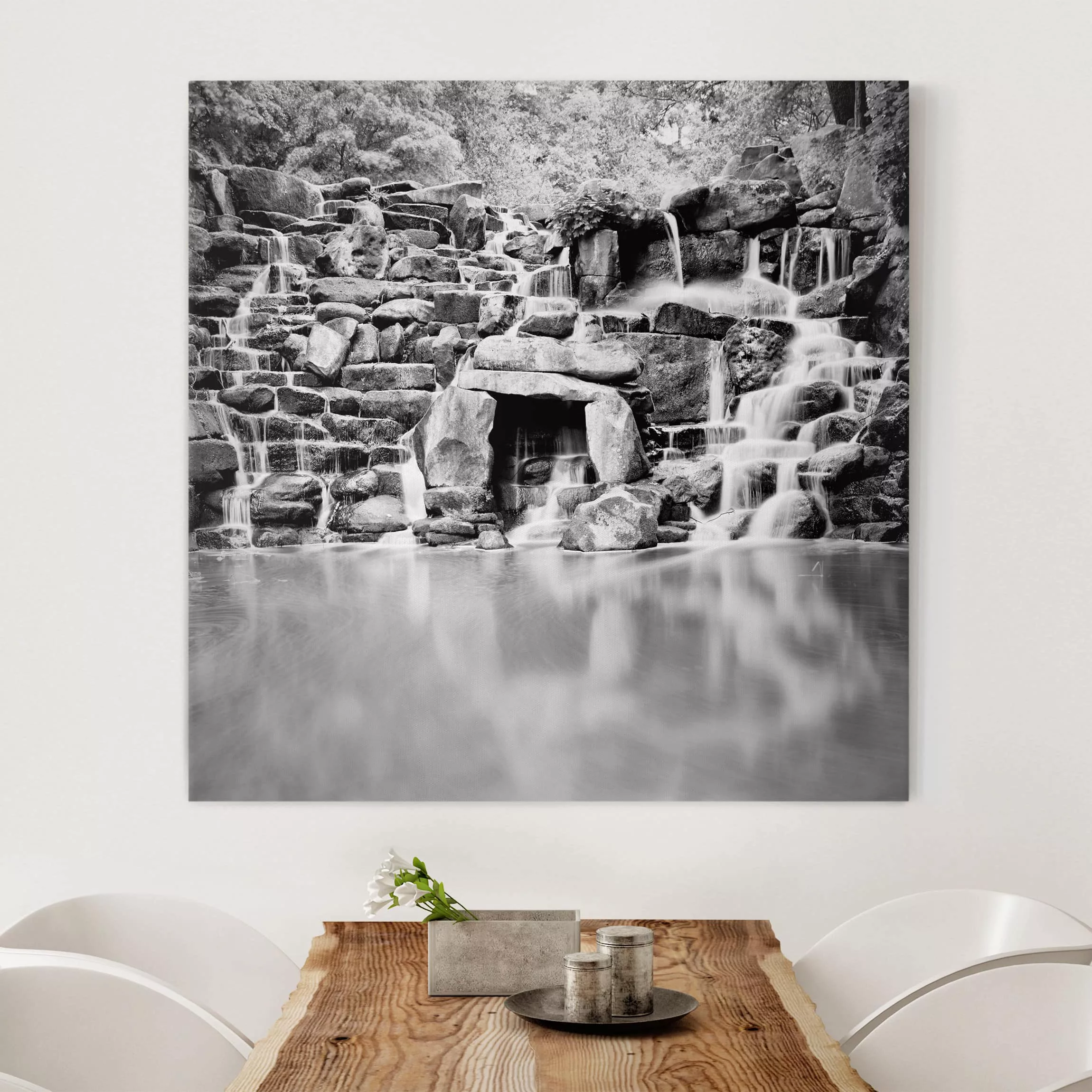 Leinwandbild Wasserfall - Quadrat Wasserfall II günstig online kaufen
