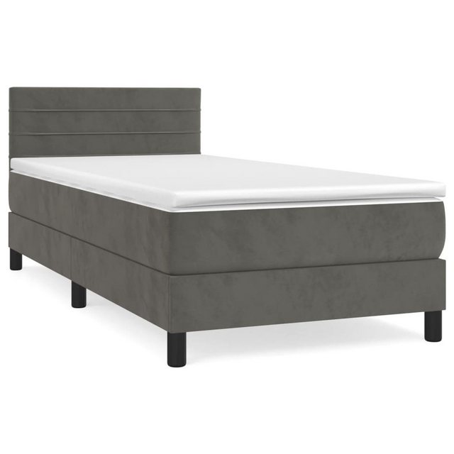 vidaXL Boxspringbett mit Matratze Dunkelgrau 90x190 cm Samt1537755 günstig online kaufen