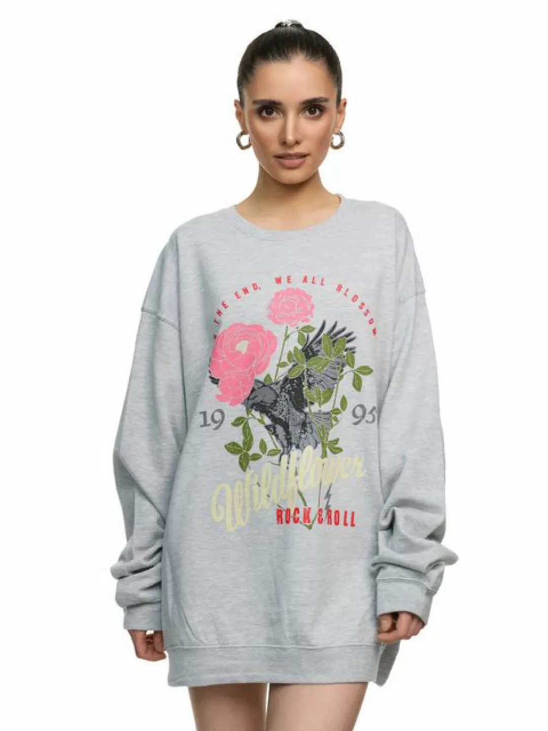 Worldclassca Sweatshirt Worldclassca Oversized Sweatshirt WILDFLOWER Print günstig online kaufen