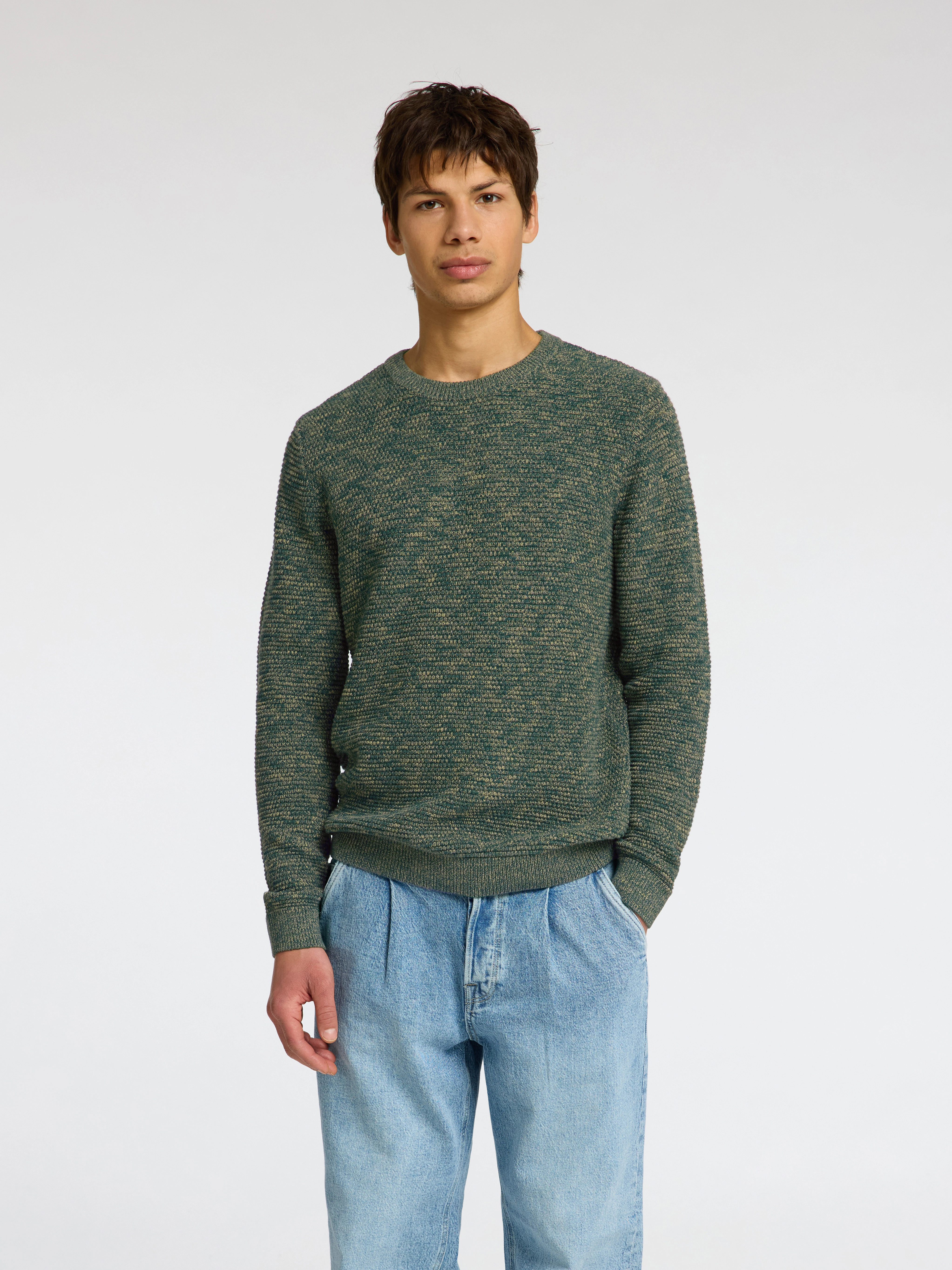 SELECTED HOMME Rundhalspullover "SLHVINCE LS KNIT BUBBLE CREW NECK NOOS" günstig online kaufen