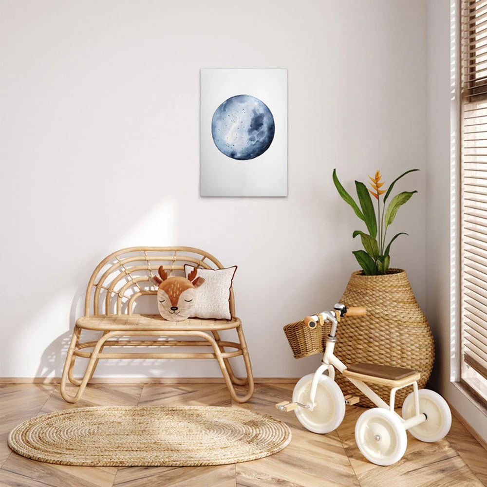 A.S. Création Leinwandbild "Blue Moon - Wandbild Weiß Blau Keilrahmen Kunst günstig online kaufen