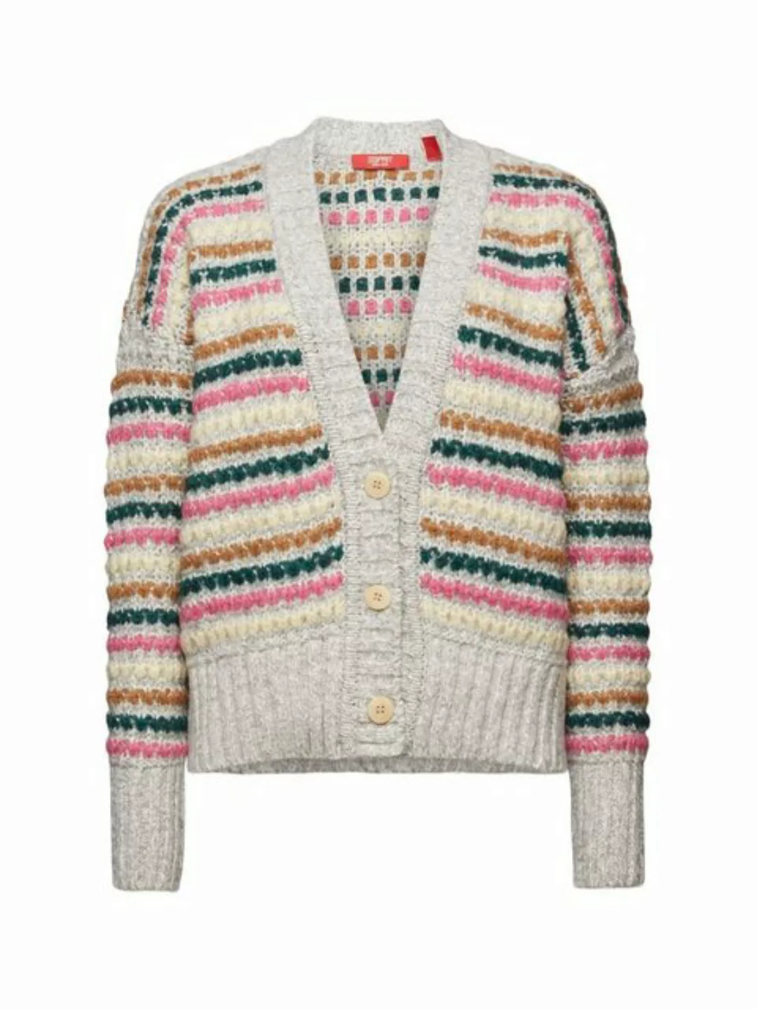 Esprit Strickjacke Cardigan aus Baumwolle und Wolle (1-tlg) günstig online kaufen