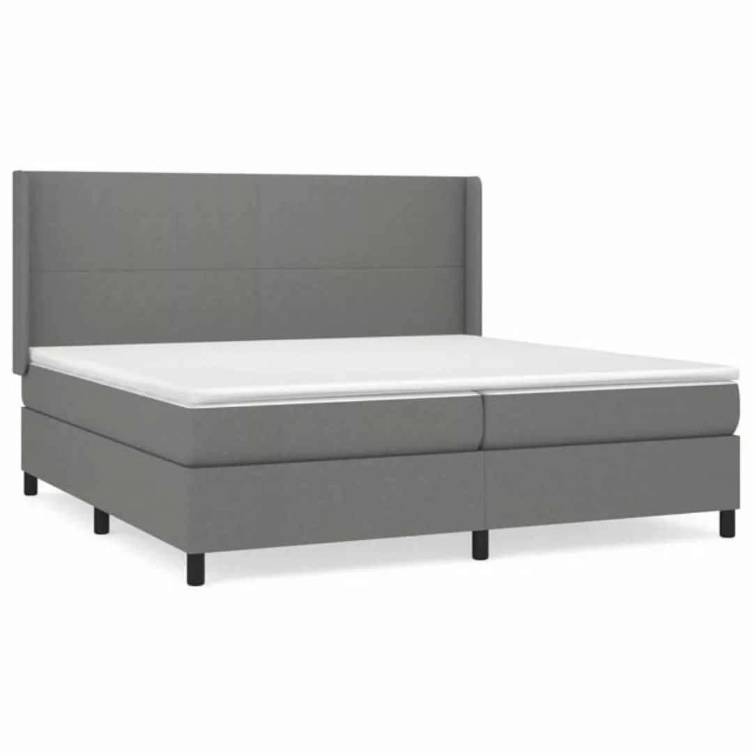 furnicato Bett Boxspringbett mit Matratze Dunkelgrau 200x200 cm Stoff günstig online kaufen