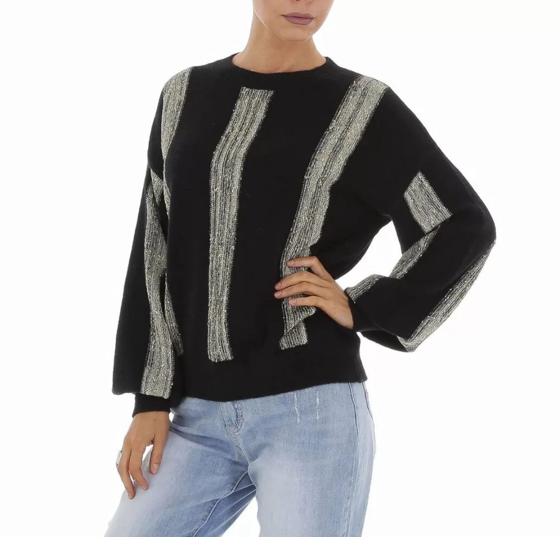 Ital-Design Strickpullover Damen Freizeit (81561299) Glitzer Gestreift Stre günstig online kaufen