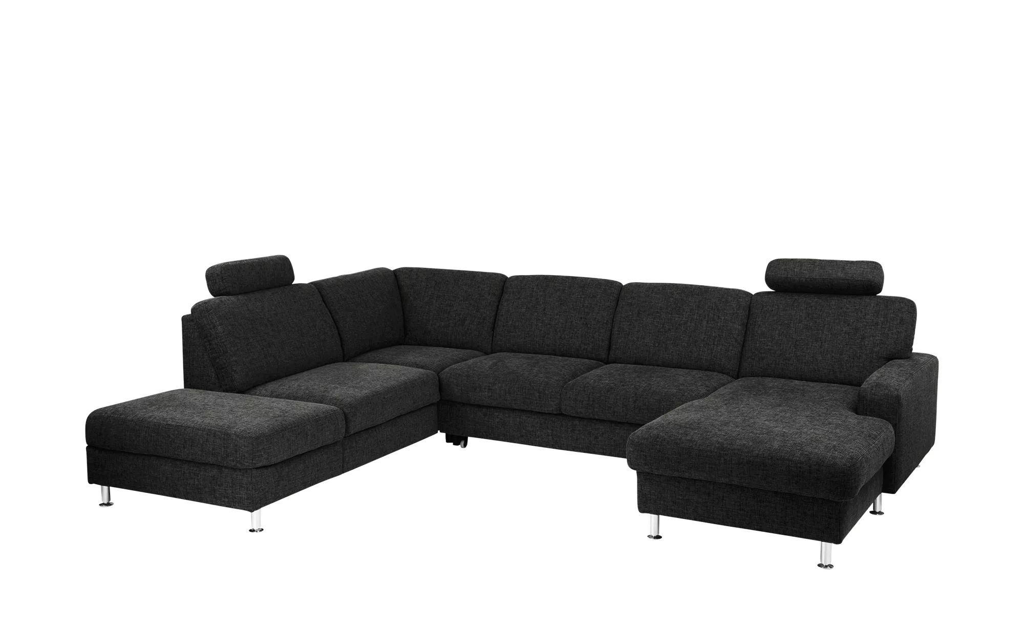 meinSofa Wohnlandschaft Webstoff Jana ¦ schwarz ¦ Maße (cm): B: 305 H: 85 T günstig online kaufen