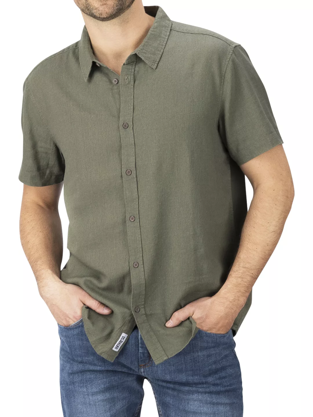 riverso Kurzarmhemd riverso Herren Kurzarm Leinen günstig online kaufen