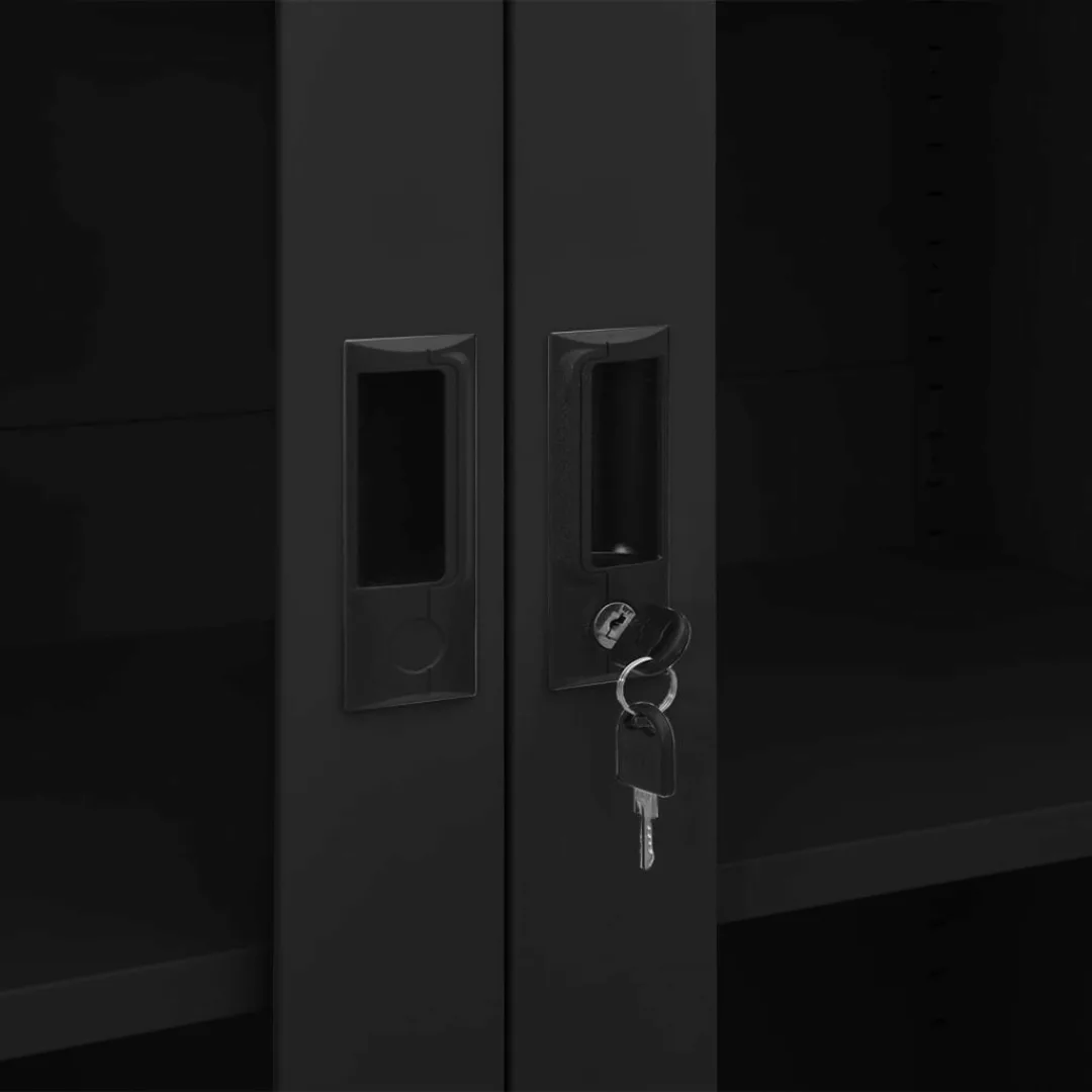 Büroschrank Schwarz 90x40x180 Cm Stahl günstig online kaufen