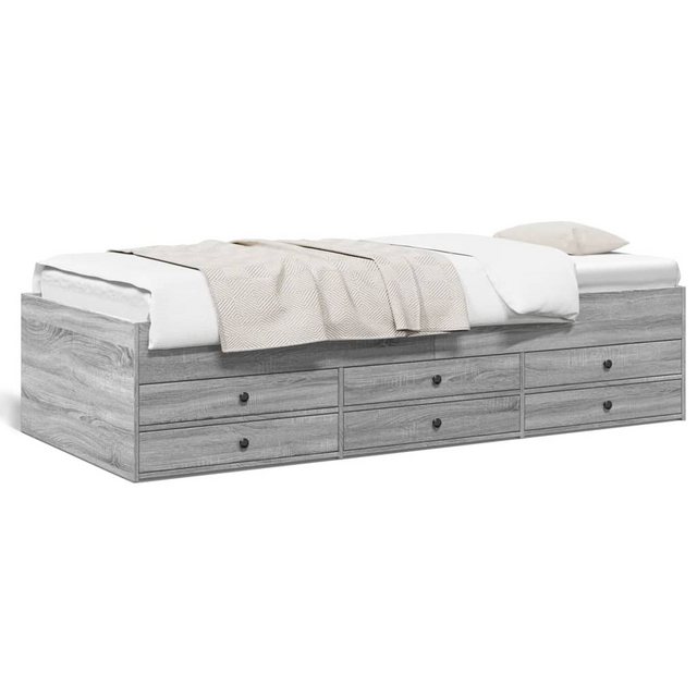 vidaXL Bett Tagesbett mit Schubladen Grau Sonoma 90x190 cm Holzwerkstoff günstig online kaufen