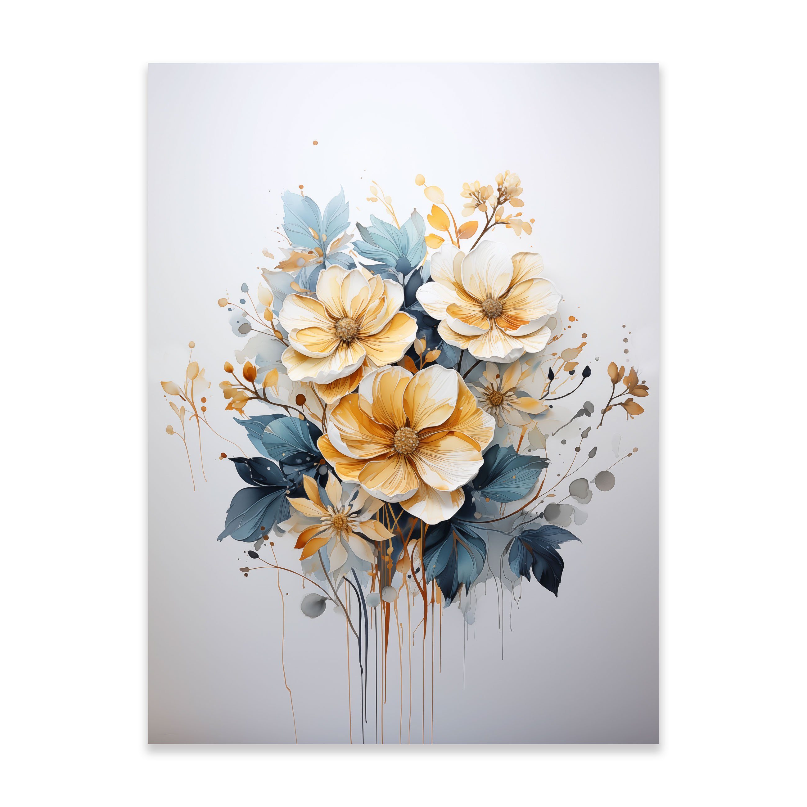 Wallarena Poster Blumen Vintage Wohnzimmer Schlafzimmer günstig online kaufen