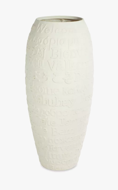 Welcome Bodenvase mit Schriftzug Willkommen Ø 52 cm, Höhe 120 cm günstig online kaufen
