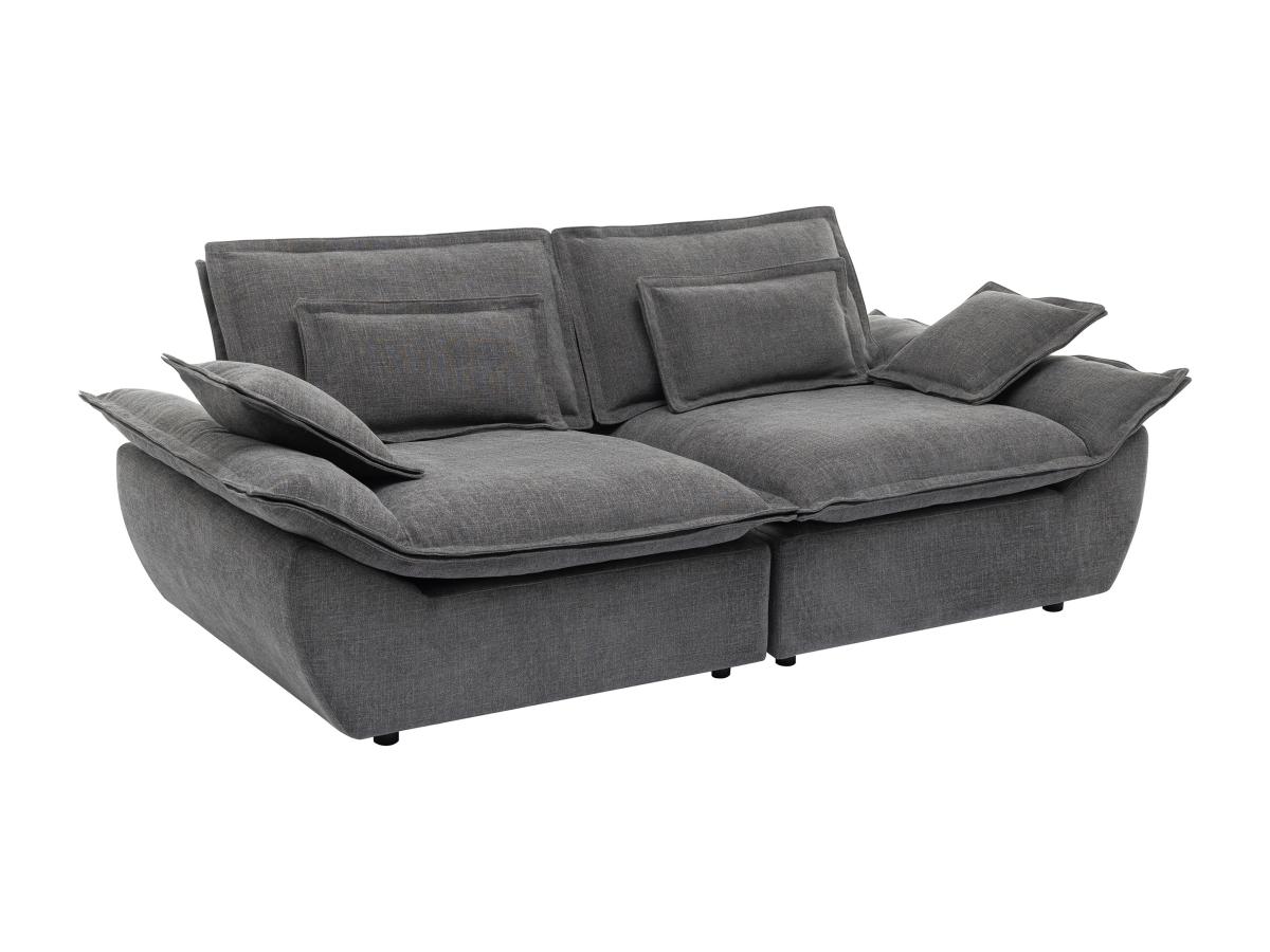 Sofa 3-Sitzer - melierter Stoff - Anthrazitgrau - NARANGO günstig online kaufen